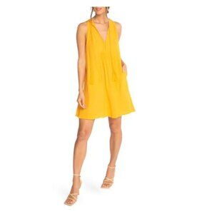 Lovestitch Womens Sleeveless Orange Sundress S Viscose/Rayon Blend With Pockets